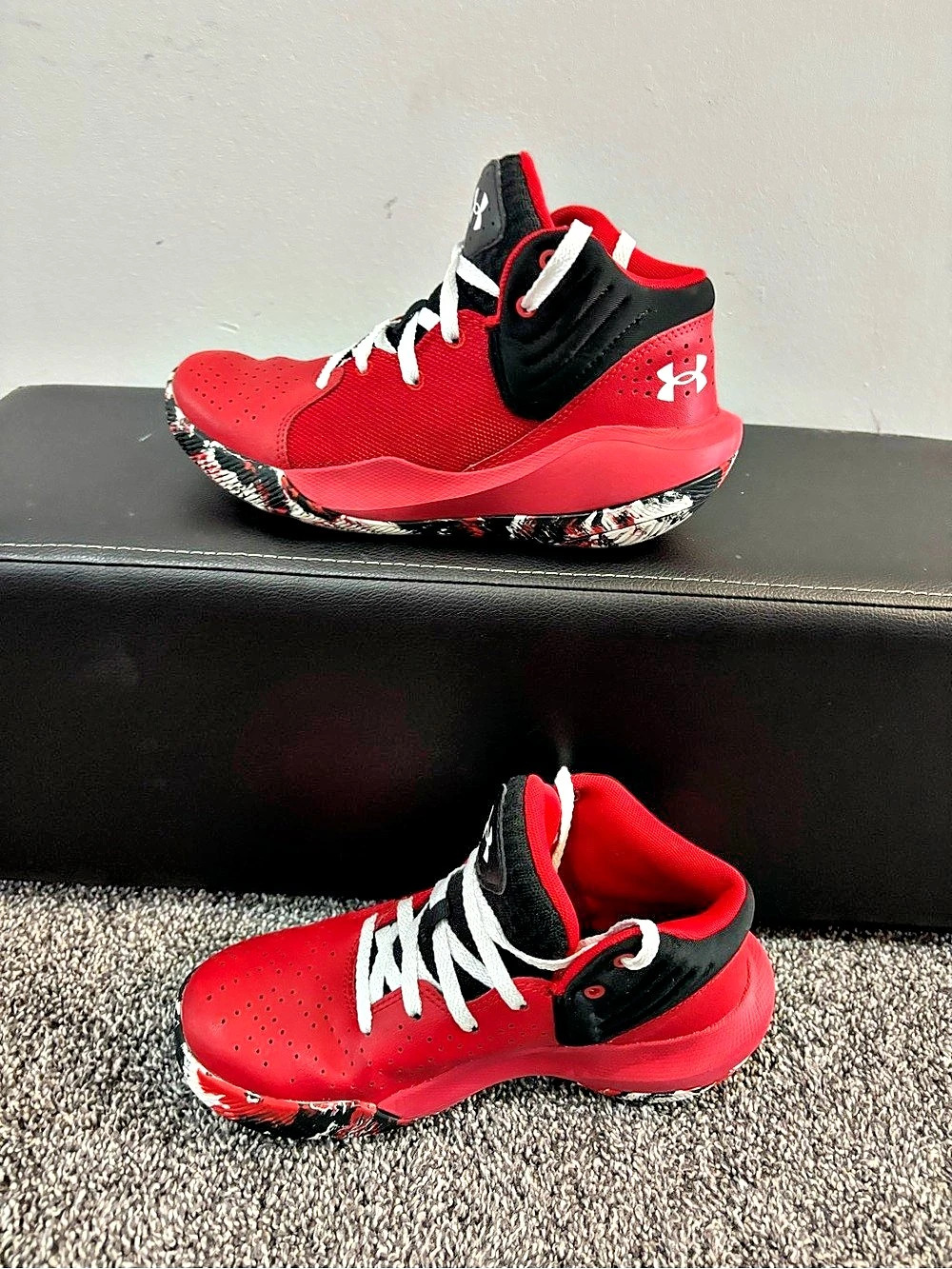 Under Armour Red & Black US 4.5Y Athletic Shoes